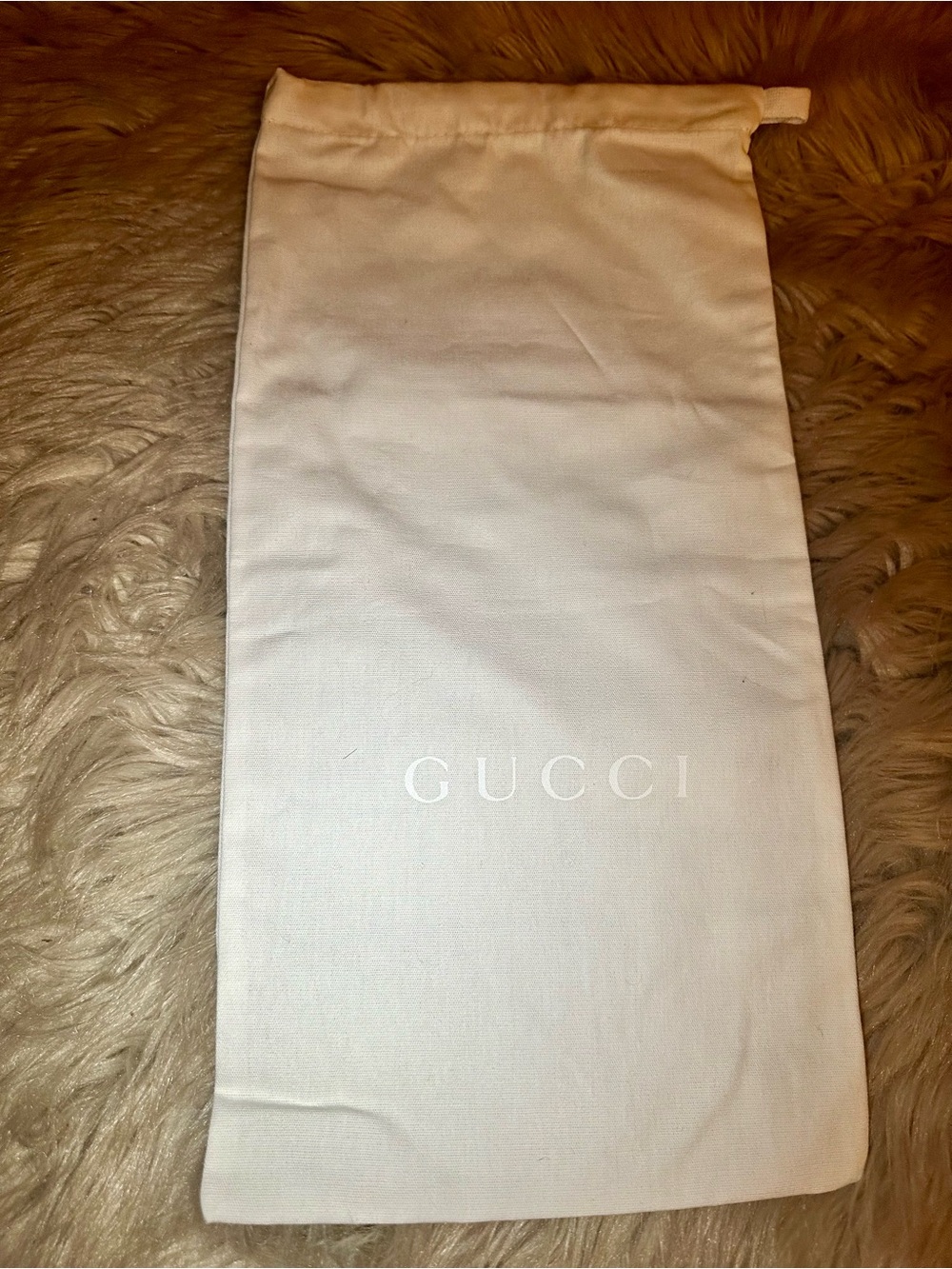 Gucci Cream Drawstring Dust Pouch with Subtle Logo